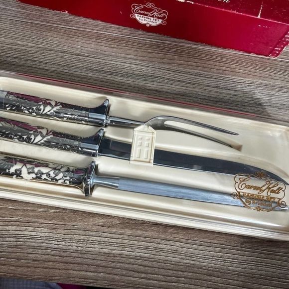 Vintage Carving set Carvel Hall by Bridell USA 3 Piece Cutlery Set - Picture 7 of 12